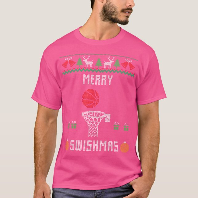 Merry Swishmas lustige hässliche Weihnachtsgeschen T-Shirt (Vorderseite)