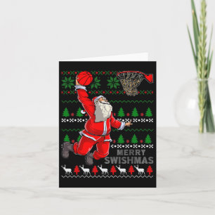Merry Swishmas Santa Bysketbyll Byll Ugly Christma Karte