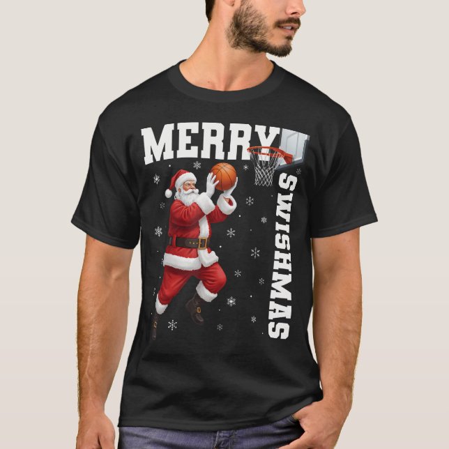 Merry Swishmas Sport Christmas Basketball Xmas Men T-Shirt (Vorderseite)