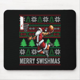 Merry Swishmas Ugly Christmas Basketball Weihnacht Mousepad