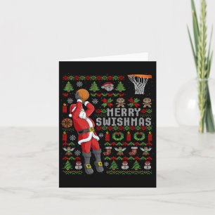 Merry Swishmas Ugly Christmas Bysketbyll Weihnacht Karte