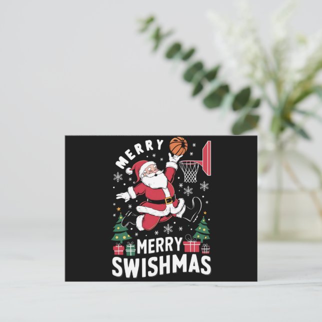 Merry Swishmas Weihnachten Weihnachtsfeier Basketb (Stehend Vorderseite)