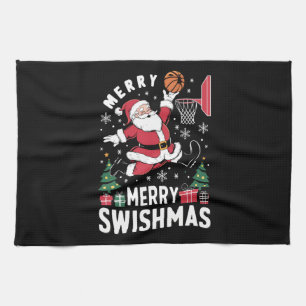 Merry Swishmas Weihnachten Weihnachtsfeier Basketb Geschirrtuch