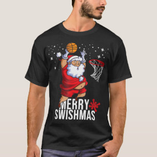 Merry Swishmas Weihnachtsbasketball Weihnachtsmatt T-Shirt