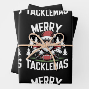 Merry Tacklemas Fußball Weihnachten Weihnachten We Geschenkpapier Set