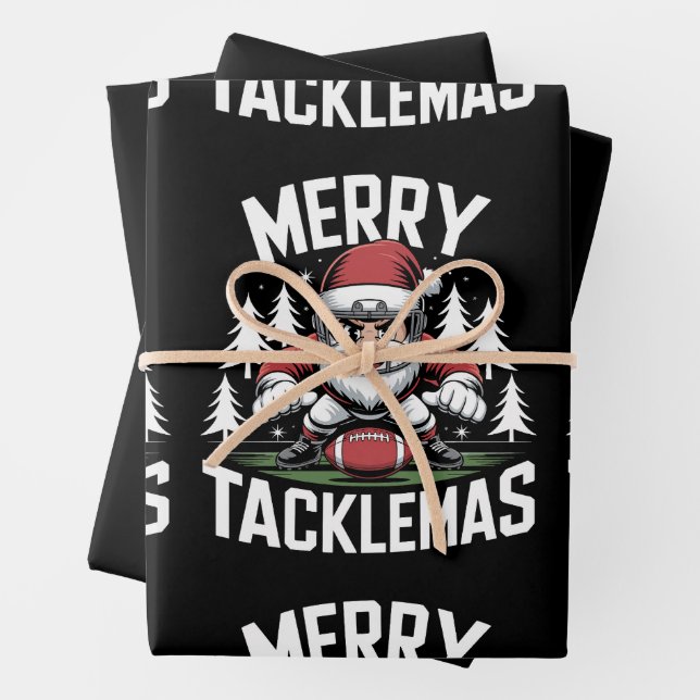 Merry Tacklemas Fußball Weihnachten Weihnachten We Geschenkpapier Set (Beispiel)