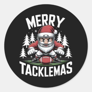 Merry Tacklemas Fußball Weihnachten Weihnachten We Runder Aufkleber