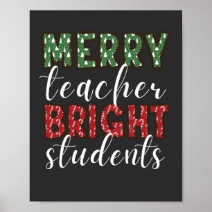 Merry Teacher Bright Schüler Weihnachten Poster