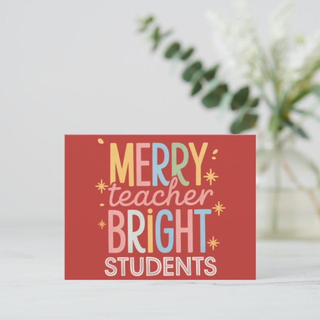 Merry Teacher Bright Schüler Weihnachten Weihnacht (Stehend Vorderseite)