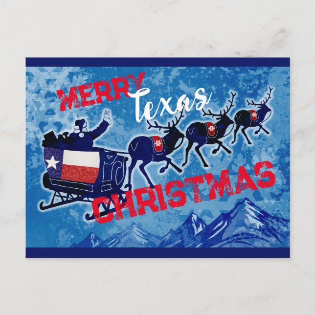 Merry Texas Flagge Weihnachts-Postkarte Feiertagspostkarte (Vorderseite)