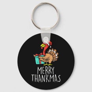 Merry Thankmas Santa Turkey Day Erntedank Chris Schlüsselanhänger