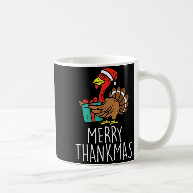 Merry Thankmas Santa Turkey Day Thanksgiving Chris Kaffeetasse (Rechts)
