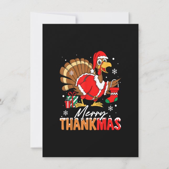 Merry Thankmas Türkei Weihnachtsmannmütze Erntedan Einladung (Vorderseite)