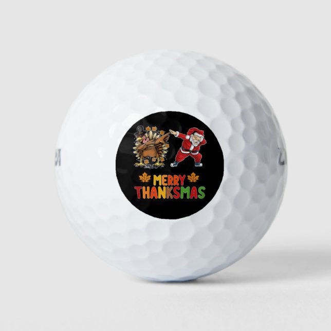 Merry Thanksmas Erntedank Herbst Weihnachtssaison Golfball (Vorderseite)