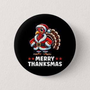 Merry Thanksmas Erntedank Türkei Xmas Funny Button
