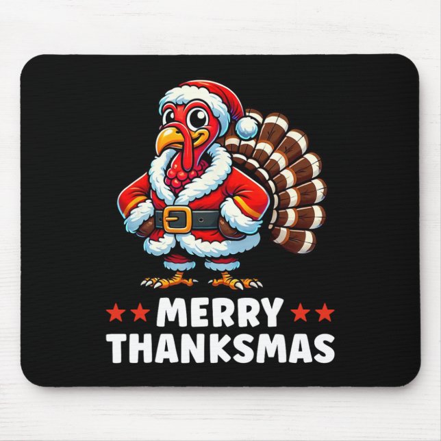 Merry Thanksmas Erntedank Türkei Xmas Funny Mousepad (Vorne)