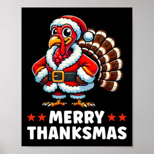 Merry Thanksmas Erntedank Türkei Xmas Funny Poster