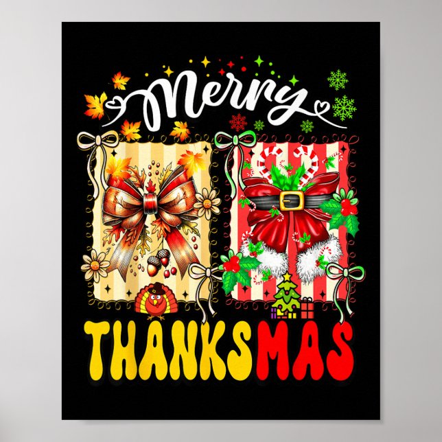 Merry Thanksmas Thanksgiving Christmas Coquette Bo Poster (Vorne)