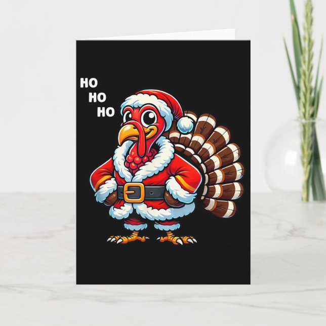 Merry Thanksmas Thanksgiving Turkey Xmas Funny Kid Karte (Vorderseite)