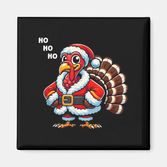 Merry Thanksmas Thanksgiving Turkey Xmas Funny Kid Magnet (Vorne)