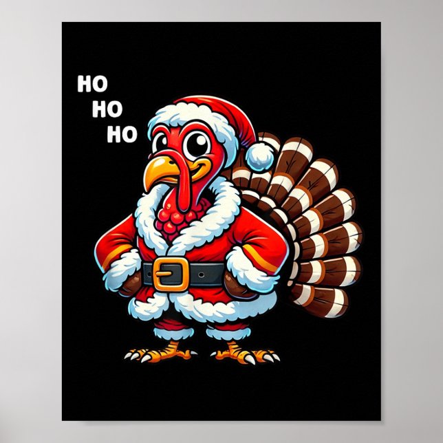 Merry Thanksmas Thanksgiving Turkey Xmas Funny Kid Poster (Vorne)