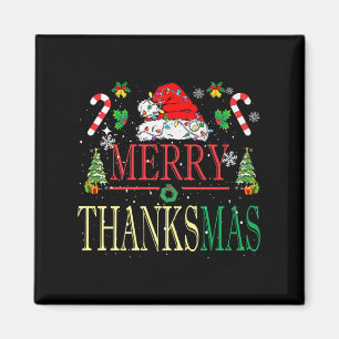 Merry Thanksmas Weihnachtsmannmütze Xmas Familie M Magnet