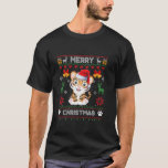 Merry Tiger Christmas Pajama Ugly Sweater Santa Ha T-Shirt<br><div class="desc">Merry Tiger Weihnachts Pajama Ugly Sweater Weihnachtsmannmütze Light Long Sleeve</div>