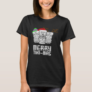 Merry Tiki-Mas Weihnachts-Shirt Weihnachtsmannmütz T-Shirt