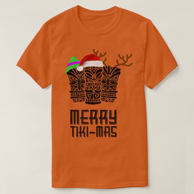 Merry TikiMas Christmas , Santa Hat Tiki Tee  (Design vorne)