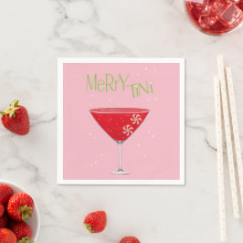 Merry tini Merry Martini Holiday Cocktail Party Serviette
