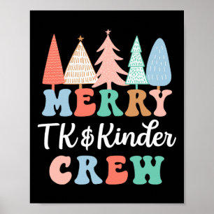 Merry TK und Kinder Crew Kindergarten Lehrerin Chr Poster