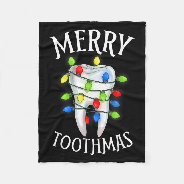 Merry Toothmas Christmas Light Molar Tooth Hygieni Fleecedecke (Vorderseite)