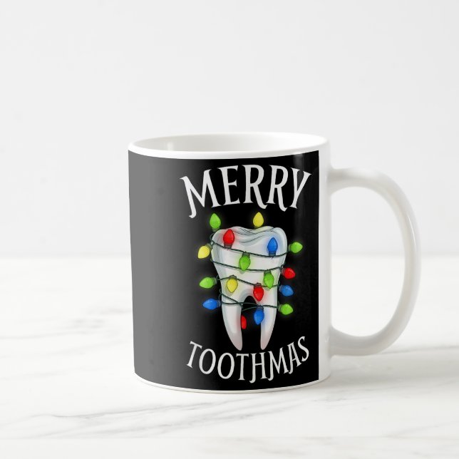 Merry Toothmas Christmas Light Molar Tooth Hygieni Kaffeetasse (Rechts)