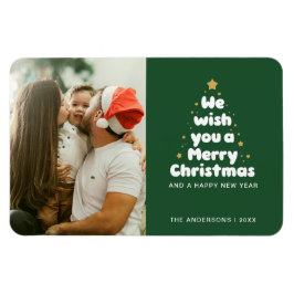 Merry Tree Emerald Green Childish Family Kiss Magnet