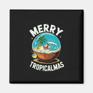 Merry Tropicalmas Surfen Santa Snow Globe Kokosnus Magnet