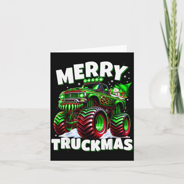 Merry Truckmas Truck Kids &amp; Boys Christmas  Karte (Vorderseite)