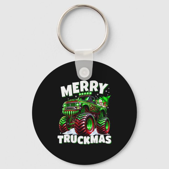 Merry Truckmas Truck Kids &amp; Boys Christmas  Schlüsselanhänger (Vorderseite)