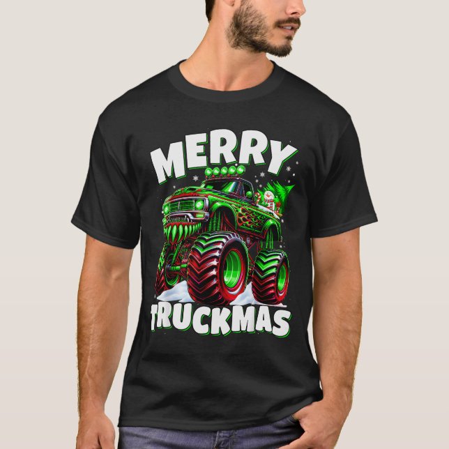 Merry Truckmas Truck Kids &amp; Boys Christmas  T-Shirt (Vorderseite)