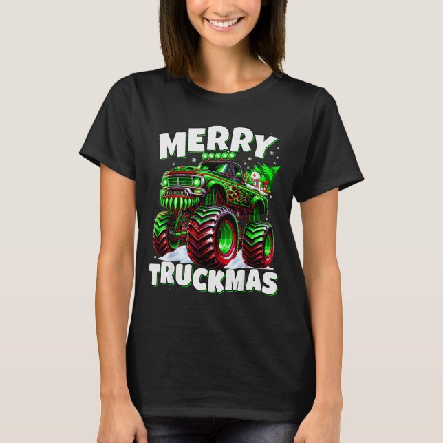Merry Truckmas Truck Kids &amp; Boys Christmas  T-Shirt (Vorderseite)