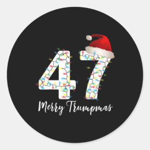 Merry Trumpmas 47 Family Matching Pj Funny Christm Runder Aufkleber