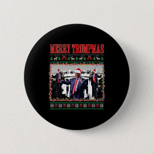 Merry Trumpmas Donald Trump Santa Family Xmas häss Button