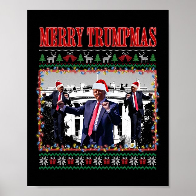 Merry Trumpmas Donald Trump Santa Family Xmas häss Poster (Vorne)