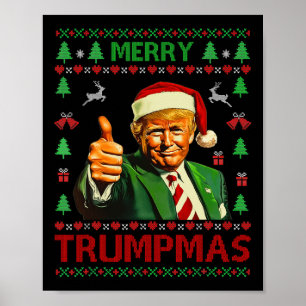 Merry Trumpmas Funny Ugly Weihnachts Sweater Best  Poster
