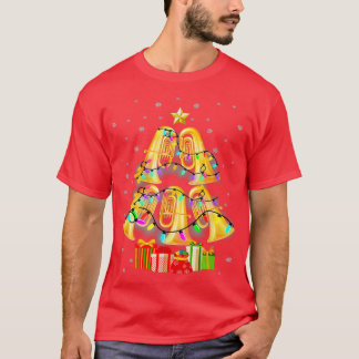 Merry Tuba Weihnachtsbaum Xmas Lichter umgeben m T-Shirt