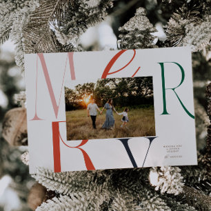 MERRY Typografy Christmas Card Feiertagskarte