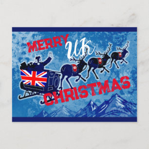 Merry-UK-Flagge Weihnachts-Postkarte Feiertagspostkarte