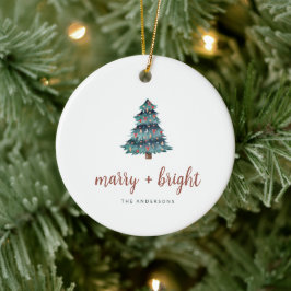Merry und Bright | Boho Christmas Tree and Foto Keramik Ornament