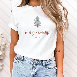 Merry und Bright   Boho Christmas Tree T-Shirt