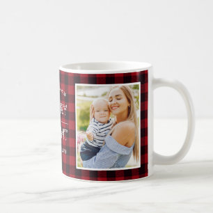 Merry und Bright Classic Red Kariert mit 2 Fotos Kaffeetasse