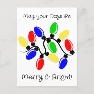 Merry und Bright Feiertagspostkarte